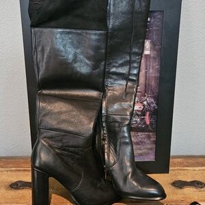 French Connection Black Over the Knee Boots